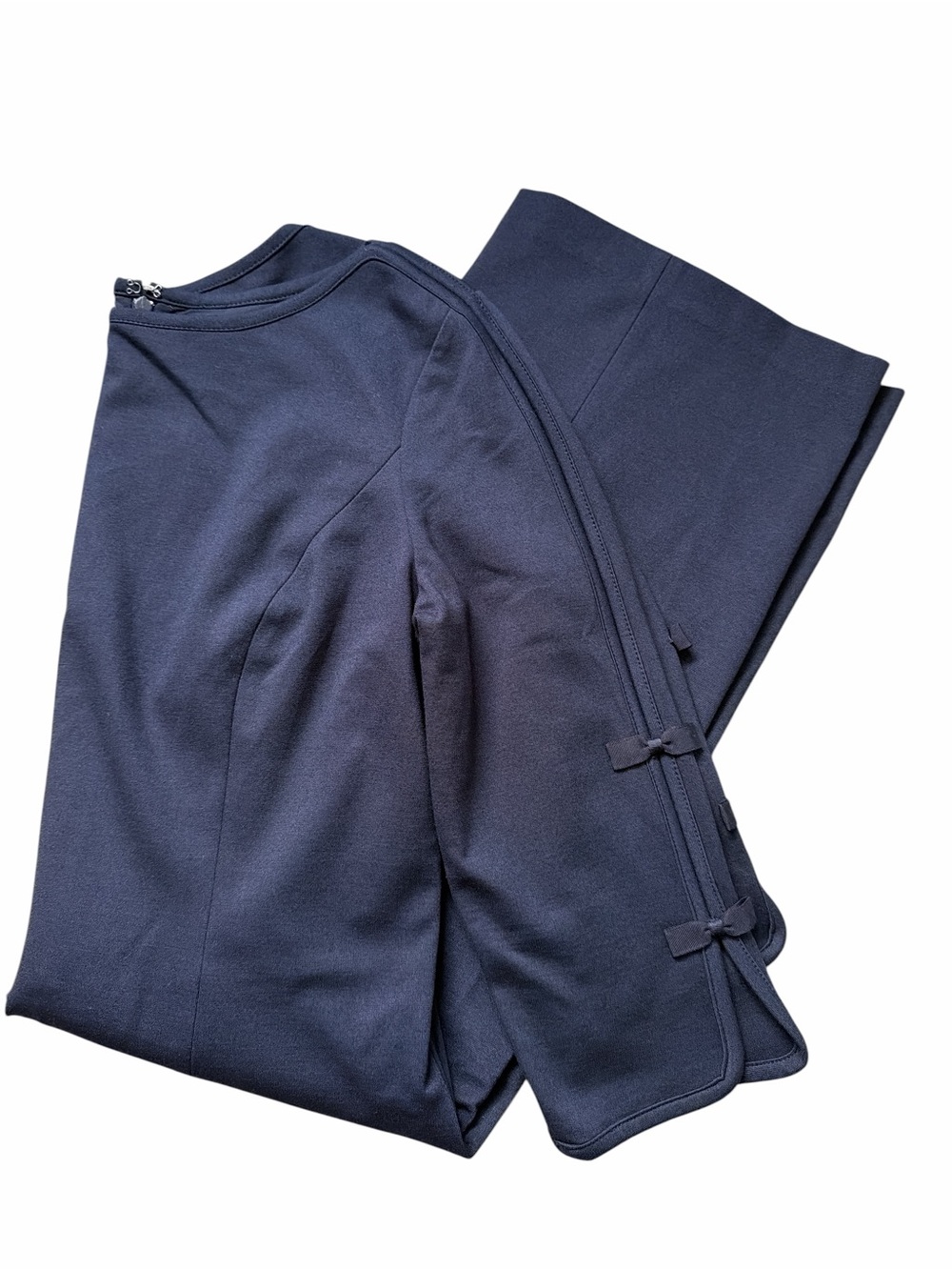 Talbots Navy Ponte Bow Sleeve Dress Size 6 - Picture 5 of 6